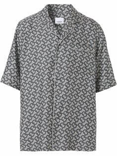 Burberry шелковая рубашка с монограммой