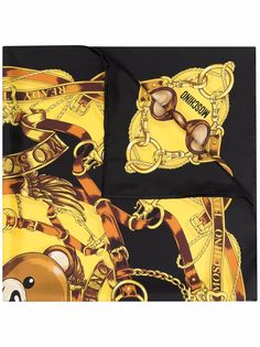 Moschino шелковый платок Teddy Bear