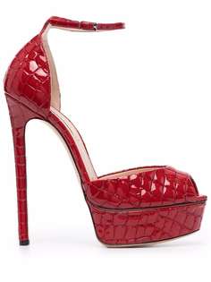 Casadei туфли Floral с тиснением под кожу крокодила