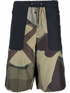 Sacai шорты в стиле колор-блок