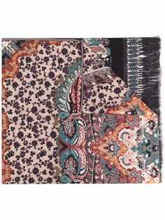 ETRO шарф с бахромой и принтом пейсли