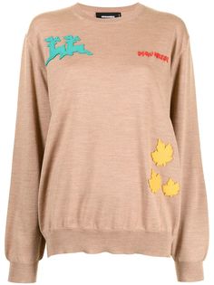 Dsquared2 fine-knit patch-detail jumper