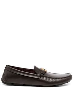 Giorgio Armani logo-plaque leather loafers