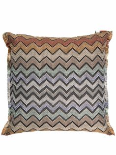 Missoni Home chevron-knitted cushion