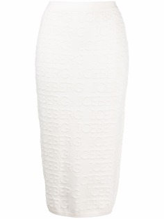 Iceberg debossed-logo knitted skirt