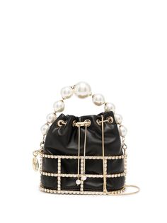 Rosantica crystal-embellished leather bucket bag