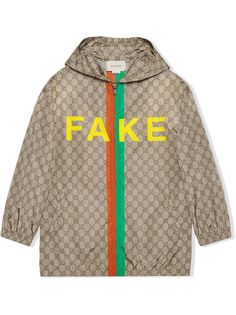 Gucci Kids куртка с принтом Fake/Not