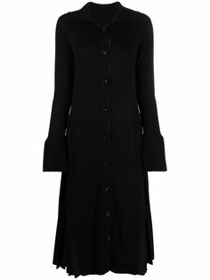 Sacai плиссированное платье с длинными рукавами