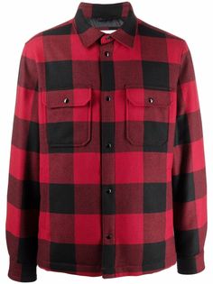 Woolrich plaid-check padded jacket