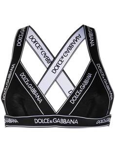 Dolce & Gabbana бюстгальтер с перекрестными бретелями и логотипом