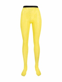 Versace monogram tulle sheer tights