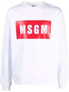 MSGM logo-print cotton sweatshirt