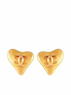 Chanel Pre-Owned серьги-клипсы с логотипом CC