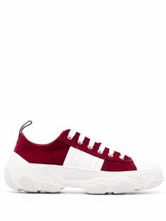 RED(V) lace-up velvet sneakers
