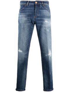 Pt05 whiskering-effect straight jeans