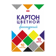 Набор картона Hatber Мозаика фактурный цветной А4 10 л