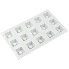Форма силиконовая "S-CHIEF" для пирожных SPC-0312 30 x 17.5 x 2.5 см "кубики" - 15 ячеек