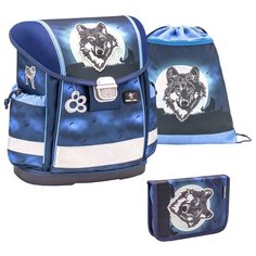 Ранец Belmil Classy - Wolf Moon, Ночной волк, синий, с наполнением