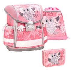 Ранец Belmil Classy - Owl Silver, Сова, розовый, с наполением