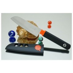 Кухонный нож Tojiro FK Santoku 105mm (черная рукоятка) FK-405