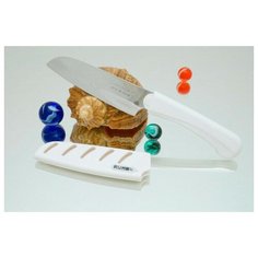 Кухонный нож Tojiro FK Santoku 95mm (белая рукоятка) FK-432