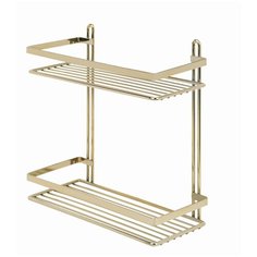 Полка в ванную прямая ES067G 2 яруса 25*12*27 золотистый Tekno Tel