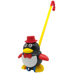 Игрушка детская Каталка "Пингвинчик"/Пищалка/Черный Oubaoloon