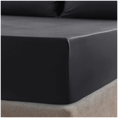 Простыня на резинке SOFT BOX Черный жемчуг 140х200х30, Мако-сатин, 100% египетский хлопок