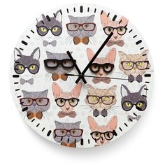 Настенные часы "Сats with glasses" 31 3D Decor