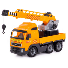 Автомобиль-кран Полесье с поворотной платформой – Volvo в коробке 58317