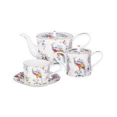 MILLIMI Райская птица Набор чайный 14 пр., чашка 270мл, чайник 1150мл, сахарница 450мл, кост. фрф