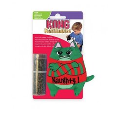 Игрушка для кошек KONG Holiday Коты 10 см с тубом кошачьей мяты (H19C141E) красный/зеленый