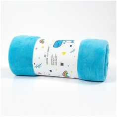 Детский плед велсофт 90х110 ярко-голубой Under the Blanket