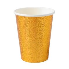 Стакан бумажный "Сияние" набор 6 шт, цвет золото 5040615 Страна Карнавалия