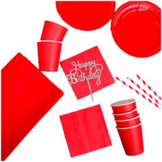 Набор посуды "С Днём Рождения" цвет красный 5142352 Страна Карнавалия