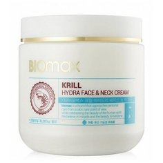 Biomax Krill Hydra Face & Neck Cream Увлажняющий крем для лица и шеи с крилевым маслом, 500 мл