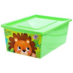 Ящик универсальный для хранения с крышкой,объем 30 л. Цвет : зеленый 5122423 Zabiaka