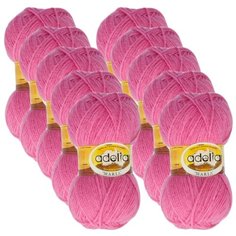 Пряжа Adelia Maria, 100 % акрил, 50 г, 227 м, 10 шт., №22 т.розовый