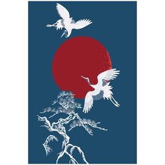 Картина по номерам Японская гравюра - Аисты, 80 х 120 см Красиво Красим