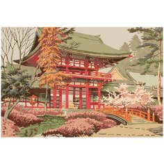 Картина по номерам Японская гравюра - Архитектура, 80 х 120 см Красиво Красим