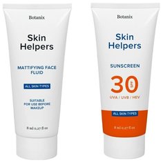 Набор миниатюр Skin Helpers: Матирующий флюид для лица 8 мл, cолнцезащитный крем SPF 30 8 мл Botanix
