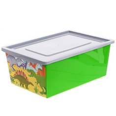 Ящик универсальный для хранения с крышкой «Дино » , объем 30 л, цвет салатовый 5364563 Zabiaka