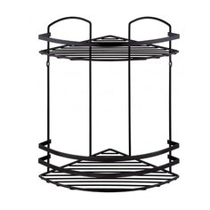 Полка в ванную угловая LM008B 2 яруса 24*24*37 чёрный матовый Tekno Tel