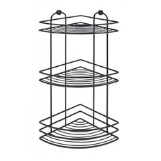 Полка в ванную угловая BK023B 3 яруса 20*20*46 чёрный матовый Tekno Tel