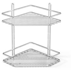 Полка в ванную угловая ES072 2 яруса 20*20*28 хром Tekno Tel