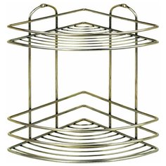 Полка в ванную угловая BK022G 2 яруса 20*20*28 золотистый Tekno Tel