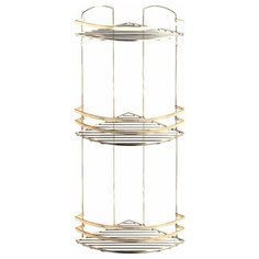 Полка в ванную угловая LM009G 3 яруса 24*24*62 золотистый Tekno Tel