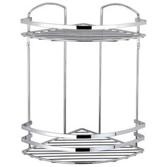 Полка в ванную угловая LM008SSM 2 яруса 24*24*37 нерж.сталь матовый Tekno Tel