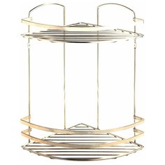 Полка в ванную угловая LM008G 2 яруса 24*24*37 золотистый Tekno Tel