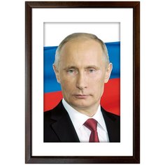 Портрет Путин В.В., арт. ПТ-1-26, размер А-3 (30x42 см), деревянная рамка Mega Art